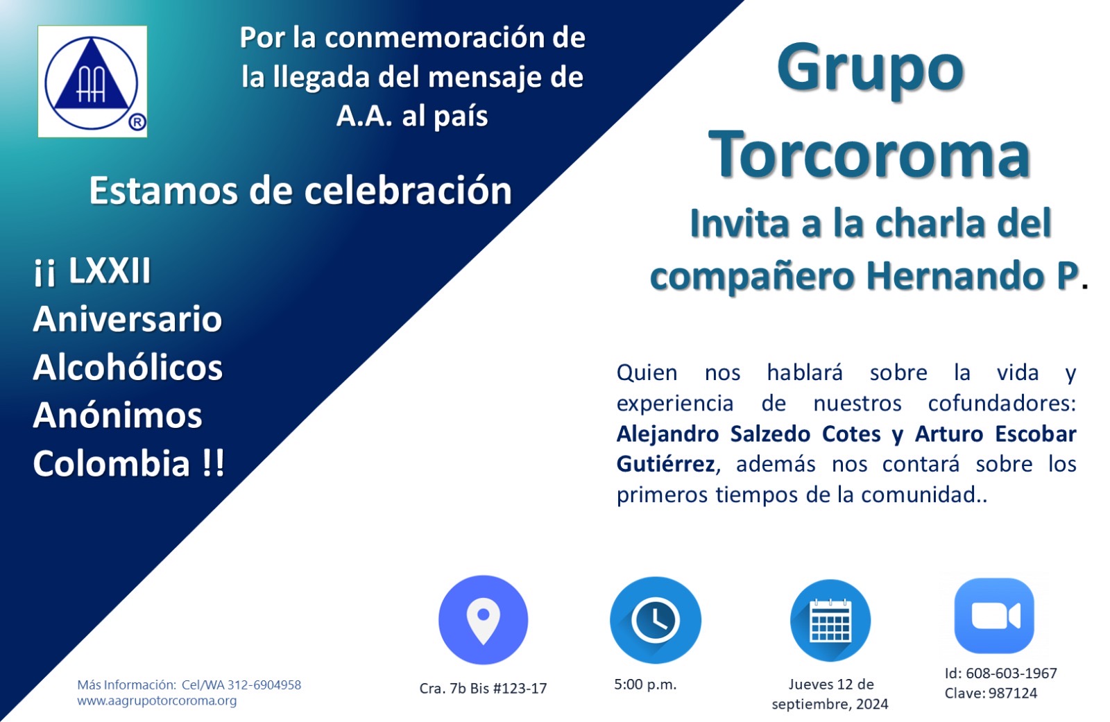 Y llegamos a 72 años de AA en Colombia, bienvenidos